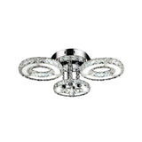 3/6 Bulbs Flush Ceiling Light Modern Circular Opulent Inlaid Crystal Flushmount in Silver 3 Silver Clearhalo 'Ceiling Lights' 'Close To Ceiling Lights' 'Close to ceiling' 'Flush mount' Lighting' 2015609