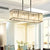 3/4-Bulb Hanging Island Light Modern Restaurant Pendant Lamp with Crystal Rectangle Shade in Black/Gold Black Clearhalo 'Ceiling Lights' 'Island Lights' Lighting' 2015626