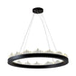 Small/Medium/Large Circle Hanging Lamp Minimalistic Crystal Dining Room LED Chandelier in Black/Gold Clearhalo 'Ceiling Lights' 'Chandeliers' 'Modern Chandeliers' 'Modern' Lighting' 2015684