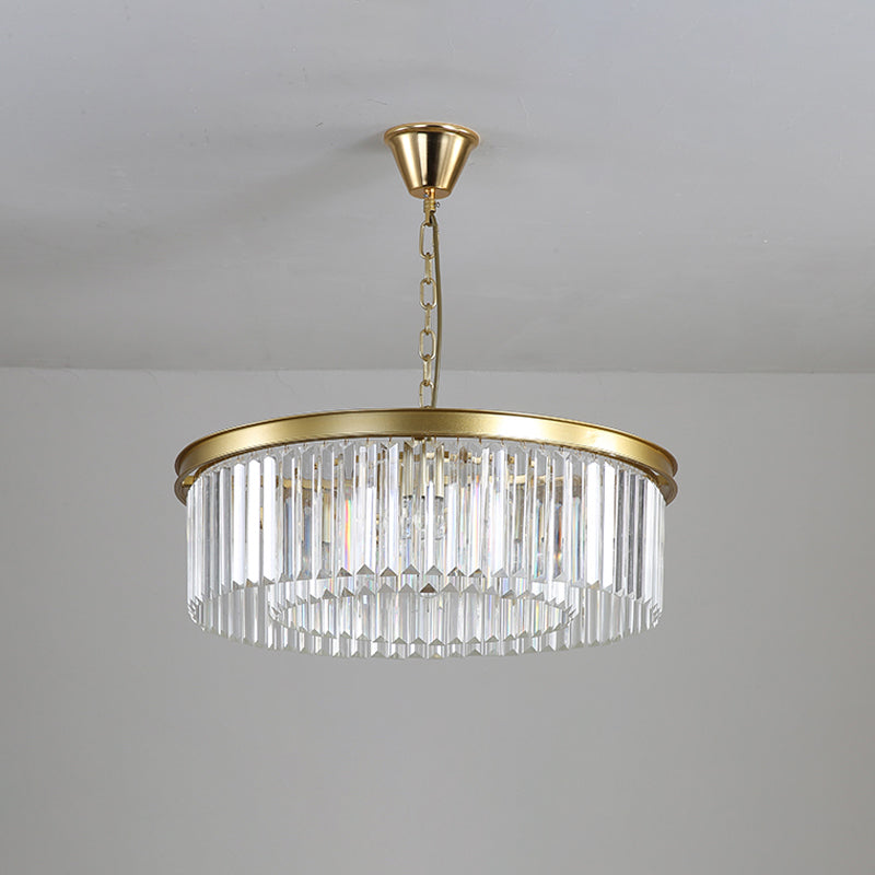 Black/Gold Round Pendant Light Fixture Minimalism Crystal 4/12/16 Bulbs Restaurant Ceiling Chandelier Clearhalo 'Ceiling Lights' 'Chandeliers' 'Modern Chandeliers' 'Modern' Lighting' 2015765
