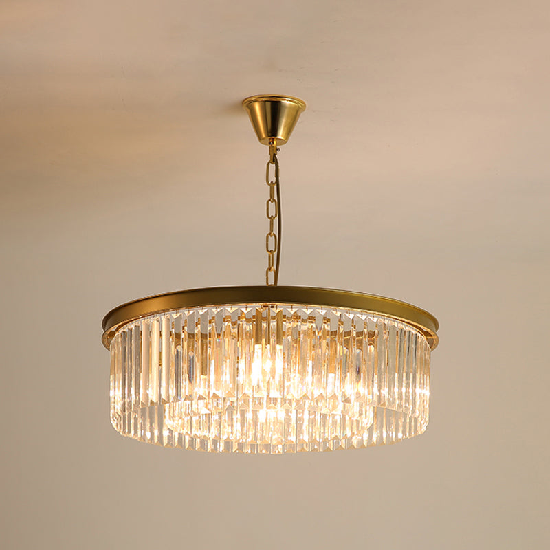 Black/Gold Round Pendant Light Fixture Minimalism Crystal 4/12/16 Bulbs Restaurant Ceiling Chandelier Clearhalo 'Ceiling Lights' 'Chandeliers' 'Modern Chandeliers' 'Modern' Lighting' 2015767