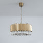23.5"/31.5" W Metal Drum Suspension Lamp Minimalist Living Room LED Pendant Chandelier in Black/Gold with Crystal Drip Clearhalo 'Ceiling Lights' 'Chandeliers' 'Modern Chandeliers' 'Modern' Lighting' 2015782