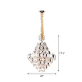 Stylish Modern Cone Pendant Lamp 8/10-Head Clear K9 Crystal Chandelier Light in Silver Clearhalo 'Ceiling Lights' 'Chandeliers' 'Modern Chandeliers' 'Modern' Lighting' 2015828