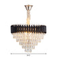 K9 Crystal Prism Cone Chandelier Pendant Modern 10/13/33 Lights Living Room Down Lighting Pendant in Black Clearhalo 'Ceiling Lights' 'Chandeliers' 'Modern Chandeliers' 'Modern' Lighting' 2015851