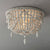 Retro Beaded Flush Mount Light 6 Heads Wood Close to Ceiling Lamp in Distressed White Distressed White Clearhalo 'Ceiling Lights' 'Close To Ceiling Lights' 'Close to ceiling' 'Flush mount' Lighting' 2015933