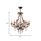 Rust Swooping Arm Chandelier Lamp Traditional Wood Living Room Pendant Light Kit with Crystal Accent Clearhalo 'Ceiling Lights' 'Chandeliers' Lighting' options 2015957