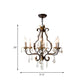 Rust Swooping Arm Chandelier Lamp Traditional Wood Living Room Pendant Light Kit with Crystal Accent Clearhalo 'Ceiling Lights' 'Chandeliers' Lighting' options 2015961