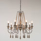 Farmhouse Swooping Arm Chandelier Wood Hanging Ceiling Light with Candelabra Design Clearhalo 'Ceiling Lights' 'Chandeliers' Lighting' options 2015963