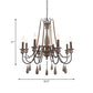 Farmhouse Swooping Arm Chandelier Wood Hanging Ceiling Light with Candelabra Design Clearhalo 'Ceiling Lights' 'Chandeliers' Lighting' options 2015965