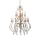 Curving Distressed Wood Pendant Lighting Classic Living Room Chandelier Light Fixture with Droplet Clearhalo 'Ceiling Lights' 'Chandeliers' Lighting' options 2015988