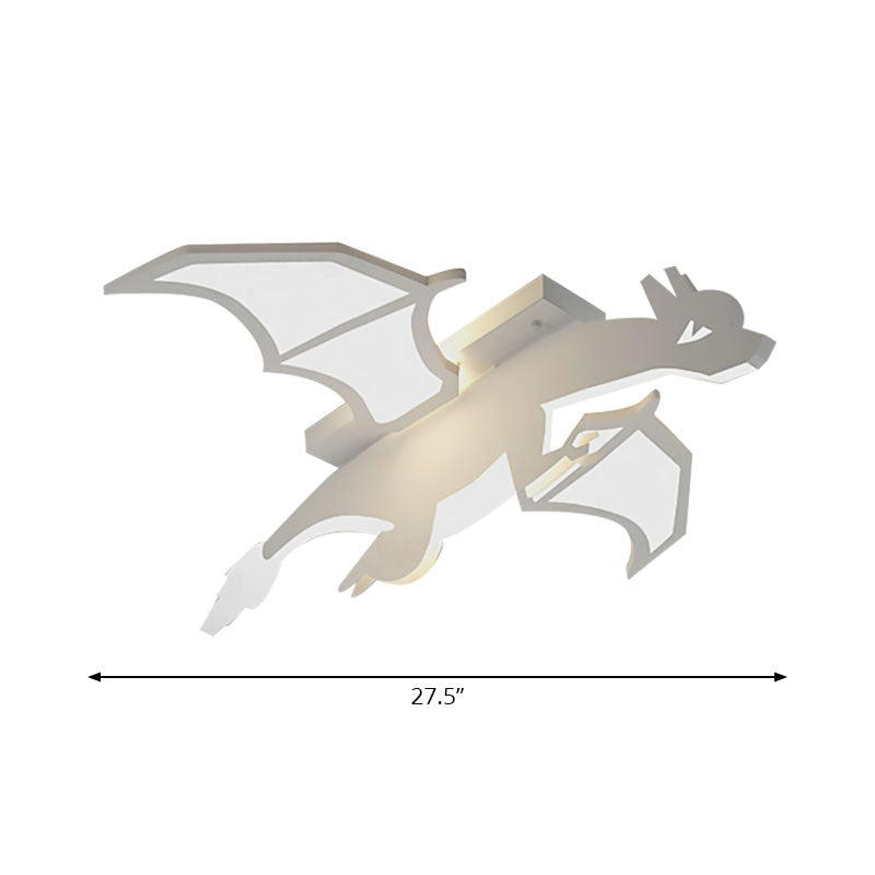 Boys Bedroom Charizard Ceiling Mount Light Acrylic Cartoon LED Ceiling Fixture in White Clearhalo 'Ceiling Lights' 'Close To Ceiling Lights' 'Close to ceiling' 'Flush mount' Lighting' 201599