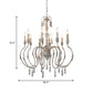 Curving Distressed Wood Pendant Lighting Classic Living Room Chandelier Light Fixture with Droplet Clearhalo 'Ceiling Lights' 'Chandeliers' Lighting' options 2015993