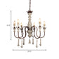 Scrolled Arm Living Room Hanging Light Kit Country Distressed Wood Pendant Chandelier Clearhalo 'Ceiling Lights' 'Chandeliers' Lighting' options 2016031