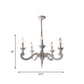 White Chandelier Light Fixture Countryside Wood Swooping Arm Pendant Lighting for Living Room Clearhalo 'Ceiling Lights' 'Chandeliers' Lighting' options 2016056