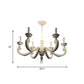 White Chandelier Light Fixture Countryside Wood Swooping Arm Pendant Lighting for Living Room Clearhalo 'Ceiling Lights' 'Chandeliers' Lighting' options 2016060