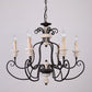 Rust 6 Heads Ceiling Chandelier Country Metal Scrolled Arm Suspension Lamp with Candle Design Clearhalo 'Ceiling Lights' 'Chandeliers' Lighting' options 2016085
