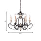 Rust 6 Heads Ceiling Chandelier Country Metal Scrolled Arm Suspension Lamp with Candle Design Clearhalo 'Ceiling Lights' 'Chandeliers' Lighting' options 2016088
