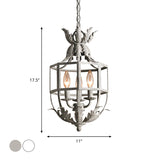 3 Heads Chandelier Lamp Classic Living Room Pendant Lighting with Wire Cage Metal Shade Clearhalo 'Ceiling Lights' 'Chandeliers' Lighting' options 2016168