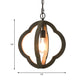 Caged Distressed Wood Hanging Pendant Light Country 1 Head Dining Room Suspension Lighting Clearhalo 'Ceiling Lights' 'Pendant Lights' 'Pendants' Lighting' 2016223