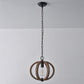 Caged Distressed Wood Hanging Pendant Light Country 1 Head Dining Room Suspension Lighting Clearhalo 'Ceiling Lights' 'Pendant Lights' 'Pendants' Lighting' 2016225
