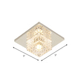 Cubic Corridor Flush Light Fixture Faceted Crystal LED Modern Close to Ceiling Lamp in Chrome Clearhalo 'Ceiling Lights' 'Close To Ceiling Lights' 'Close to ceiling' 'Flush mount' Lighting' 2016250
