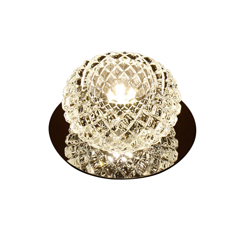 Spherical Foyer Flush Mount Light Faceted Crystal LED Simple Flushmount Lighting in Chrome Clearhalo 'Ceiling Lights' 'Close To Ceiling Lights' 'Close to ceiling' 'Flush mount' Lighting' 2016397