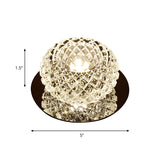 Spherical Foyer Flush Mount Light Faceted Crystal LED Simple Flushmount Lighting in Chrome Clearhalo 'Ceiling Lights' 'Close To Ceiling Lights' 'Close to ceiling' 'Flush mount' Lighting' 2016398