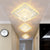 Geometrical Foyer Ceiling Light Fixture Faceted Crystal LED Simplicity Flush Mount in Chrome Chrome Warm Square Plate Clearhalo 'Ceiling Lights' 'Close To Ceiling Lights' 'Close to ceiling' 'Flush mount' Lighting' 2016411