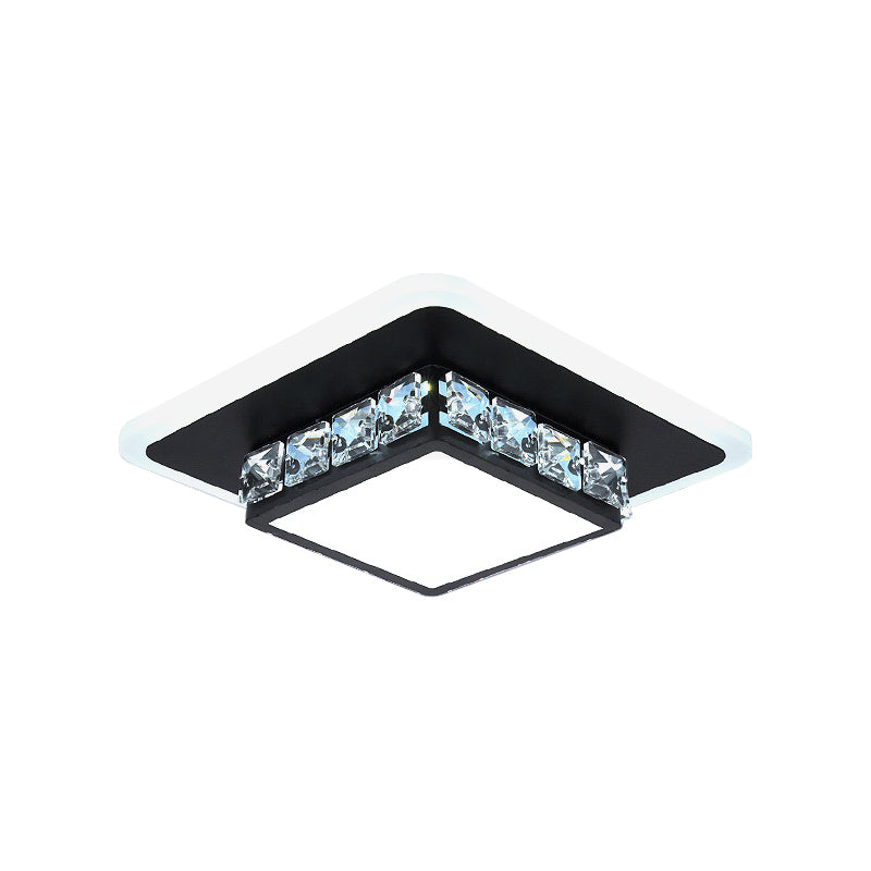 Modern LED Ceiling Mounted Lamp Geometrical Crystal Flush Light Fixture with Acrylic Shade Clearhalo 'Ceiling Lights' 'Close To Ceiling Lights' 'Close to ceiling' 'Flush mount' Lighting' 2016444