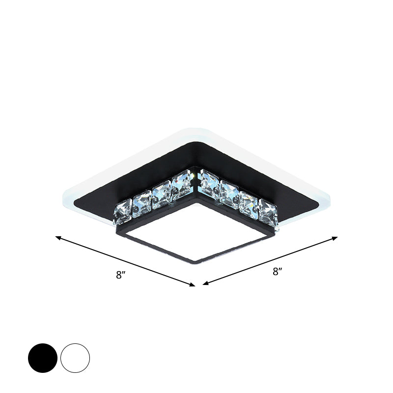 Modern LED Ceiling Mounted Lamp Geometrical Crystal Flush Light Fixture with Acrylic Shade Clearhalo 'Ceiling Lights' 'Close To Ceiling Lights' 'Close to ceiling' 'Flush mount' Lighting' 2016445