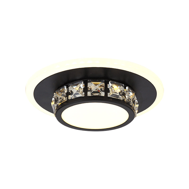 Modern LED Ceiling Mounted Lamp Geometrical Crystal Flush Light Fixture with Acrylic Shade Clearhalo 'Ceiling Lights' 'Close To Ceiling Lights' 'Close to ceiling' 'Flush mount' Lighting' 2016449