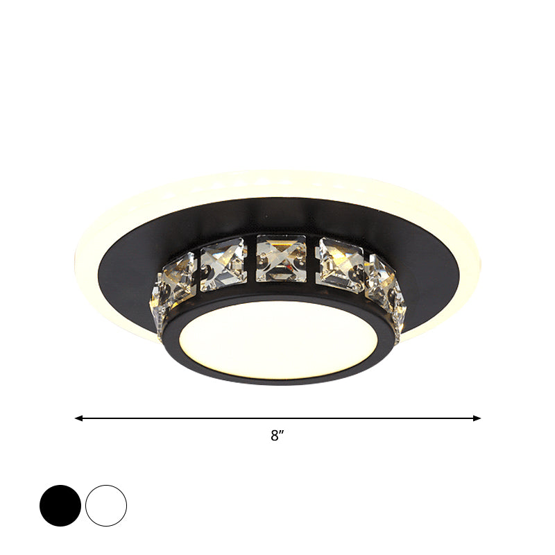 Modern LED Ceiling Mounted Lamp Geometrical Crystal Flush Light Fixture with Acrylic Shade Clearhalo 'Ceiling Lights' 'Close To Ceiling Lights' 'Close to ceiling' 'Flush mount' Lighting' 2016450