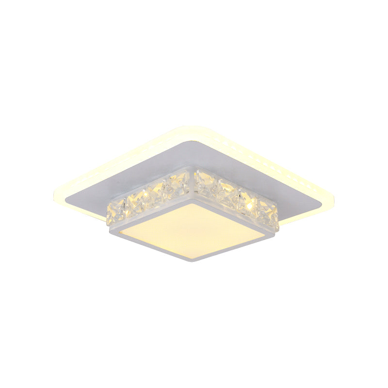Modern LED Ceiling Mounted Lamp Geometrical Crystal Flush Light Fixture with Acrylic Shade Clearhalo 'Ceiling Lights' 'Close To Ceiling Lights' 'Close to ceiling' 'Flush mount' Lighting' 2016453