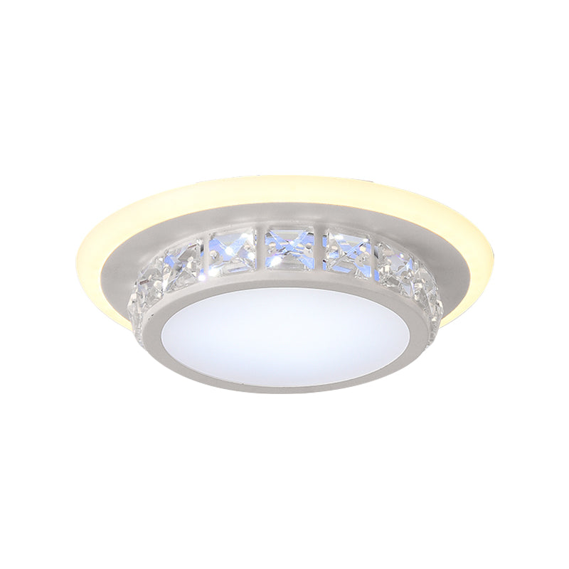 Modern LED Ceiling Mounted Lamp Geometrical Crystal Flush Light Fixture with Acrylic Shade Clearhalo 'Ceiling Lights' 'Close To Ceiling Lights' 'Close to ceiling' 'Flush mount' Lighting' 2016456