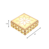 Square Flush Ceiling Light Modernist Faceted Crystal LED Corridor Flush Mount Fixture in Gold with Star Pattern Clearhalo 'Ceiling Lights' 'Close To Ceiling Lights' 'Close to ceiling' 'Flush mount' Lighting' 2016461