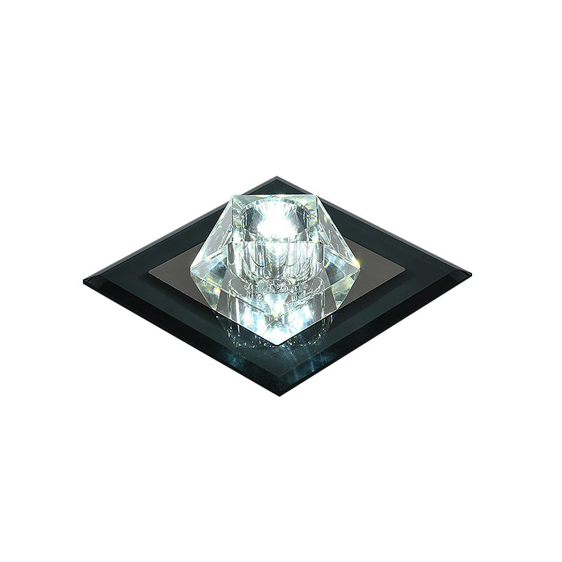 Pentagonal Porch Flushmount Light Clear Crystal LED Contemporary Ceiling Lighting Clearhalo 'Ceiling Lights' 'Close To Ceiling Lights' 'Close to ceiling' 'Flush mount' Lighting' 2016496