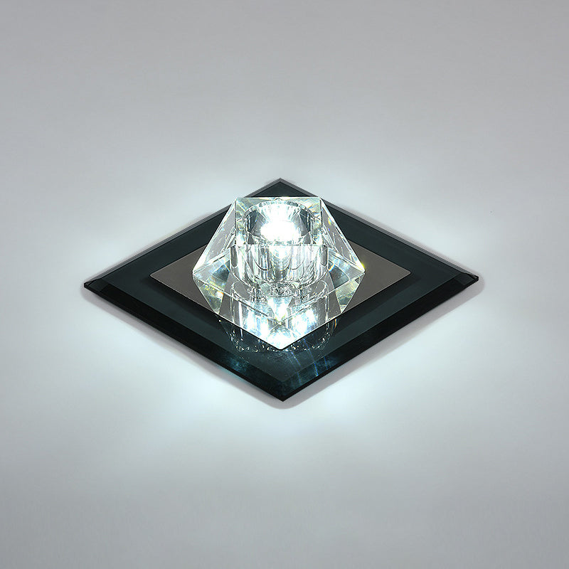 Pentagonal Porch Flushmount Light Clear Crystal LED Contemporary Ceiling Lighting Clearhalo 'Ceiling Lights' 'Close To Ceiling Lights' 'Close to ceiling' 'Flush mount' Lighting' 2016497