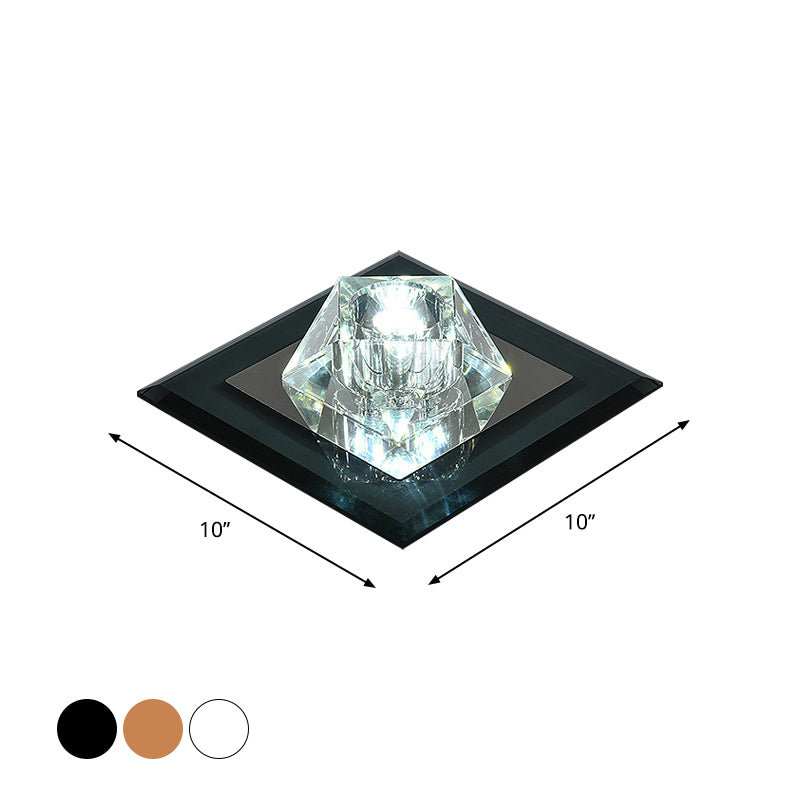 Pentagonal Porch Flushmount Light Clear Crystal LED Contemporary Ceiling Lighting Clearhalo 'Ceiling Lights' 'Close To Ceiling Lights' 'Close to ceiling' 'Flush mount' Lighting' 2016498