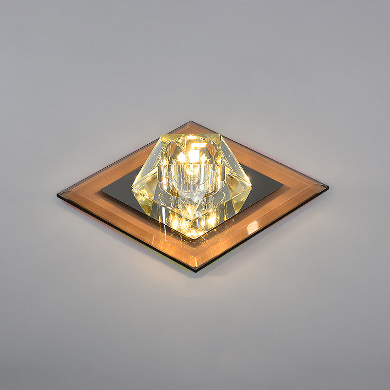 Pentagonal Porch Flushmount Light Clear Crystal LED Contemporary Ceiling Lighting Clearhalo 'Ceiling Lights' 'Close To Ceiling Lights' 'Close to ceiling' 'Flush mount' Lighting' 2016501
