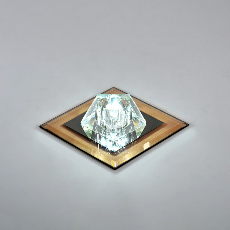 Pentagonal Porch Flushmount Light Clear Crystal LED Contemporary Ceiling Lighting Clearhalo 'Ceiling Lights' 'Close To Ceiling Lights' 'Close to ceiling' 'Flush mount' Lighting' 2016502