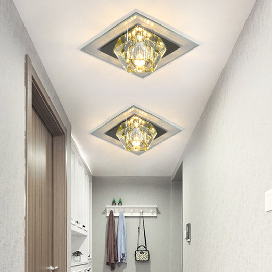 Pentagonal Porch Flushmount Light Clear Crystal LED Contemporary Ceiling Lighting Clear Clearhalo 'Ceiling Lights' 'Close To Ceiling Lights' 'Close to ceiling' 'Flush mount' Lighting' 2016503