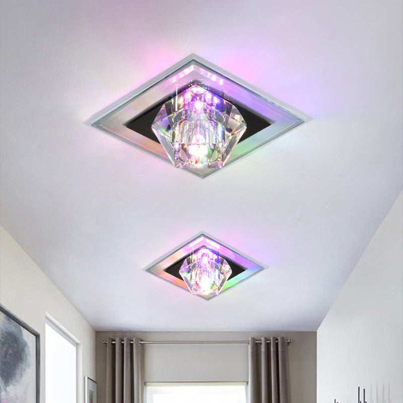 Pentagonal Porch Flushmount Light Clear Crystal LED Contemporary Ceiling Lighting Clearhalo 'Ceiling Lights' 'Close To Ceiling Lights' 'Close to ceiling' 'Flush mount' Lighting' 2016504