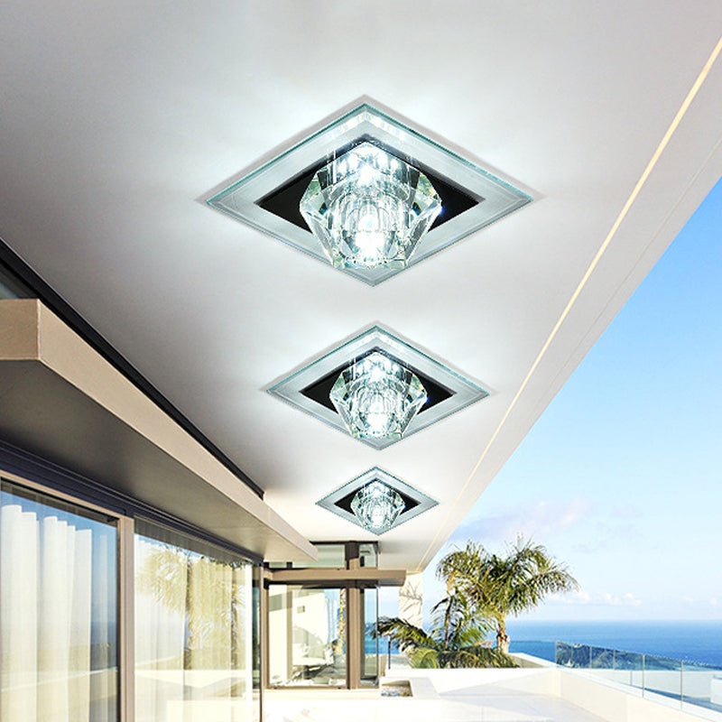 Pentagonal Porch Flushmount Light Clear Crystal LED Contemporary Ceiling Lighting Clearhalo 'Ceiling Lights' 'Close To Ceiling Lights' 'Close to ceiling' 'Flush mount' Lighting' 2016505