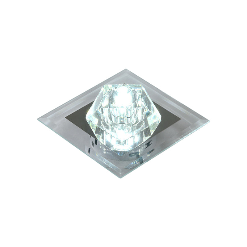 Pentagonal Porch Flushmount Light Clear Crystal LED Contemporary Ceiling Lighting Clearhalo 'Ceiling Lights' 'Close To Ceiling Lights' 'Close to ceiling' 'Flush mount' Lighting' 2016506