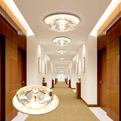 Clear Crystal Diamond Flush Ceiling Light Modern LED Flush Mount Lighting Fixture for Porch Clear Clearhalo 'Ceiling Lights' 'Close To Ceiling Lights' 'Close to ceiling' 'Flush mount' Lighting' 2016532