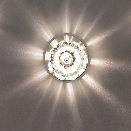 Floweret Ceiling Mounted Fixture Contemporary Clear Crystal LED Flush Light for Corridor Clear Clearhalo 'Ceiling Lights' 'Close To Ceiling Lights' 'Close to ceiling' 'Flush mount' Lighting' 2016542