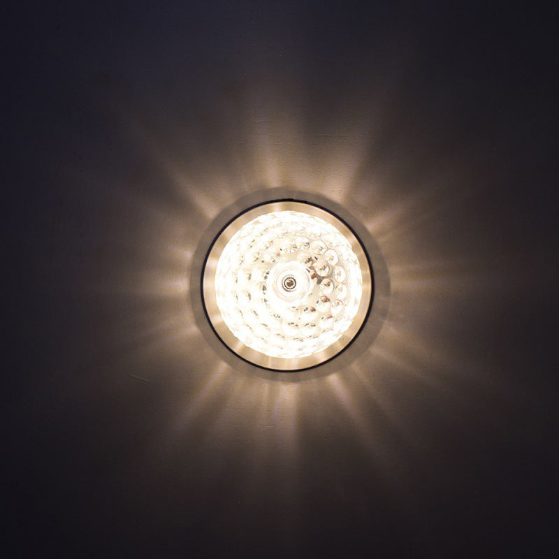 Nordic Spherical Flush Mount Fixture Clear Hammered Crystal LED Hallway Close to Ceiling Lighting Clearhalo 'Ceiling Lights' 'Close To Ceiling Lights' 'Close to ceiling' 'Flush mount' Lighting' 2016559