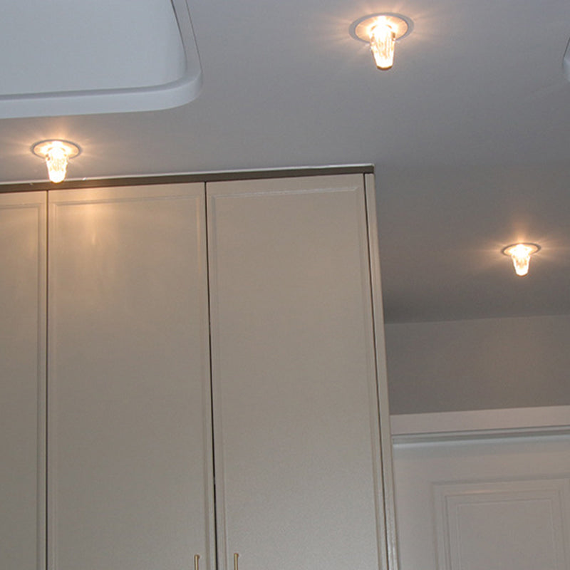 Clear Crystal Polyhedral Ceiling Lamp Minimalist LED Mini Flush Mount Lighting Fixture Clearhalo 'Ceiling Lights' 'Close To Ceiling Lights' 'Close to ceiling' 'Flush mount' Lighting' 2016564