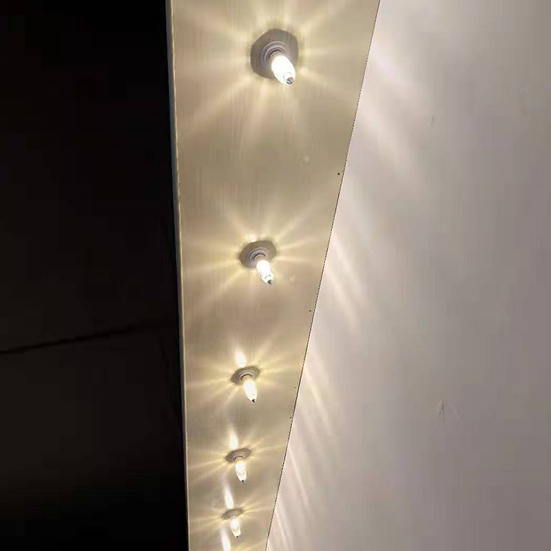 Bulb Shaped Corridor Mini Flush Light Fixture Clear Crystal LED Modern ...