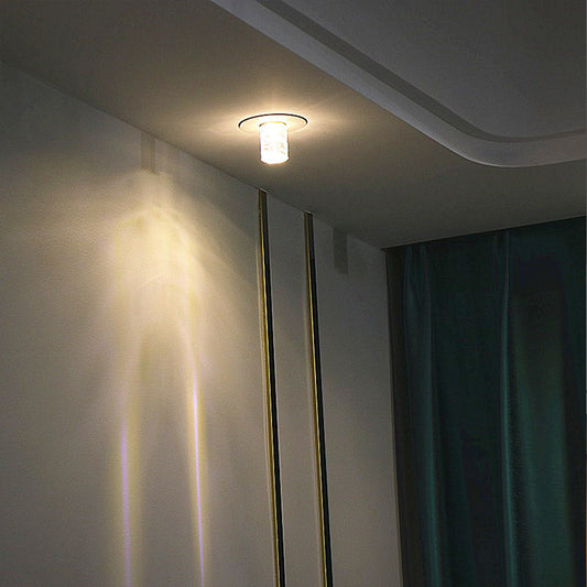 LED Hallway Ceiling Light Fixture Contemporary Flush Mount with Cylinder Clear Crystal Shade Clear Clearhalo 'Ceiling Lights' 'Close To Ceiling Lights' 'Close to ceiling' 'Flush mount' Lighting' 2016572